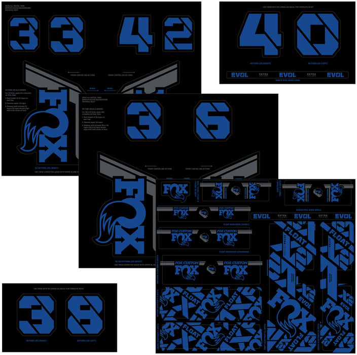 Fox Shox Custom Decal Kit, Blue 803-01-738