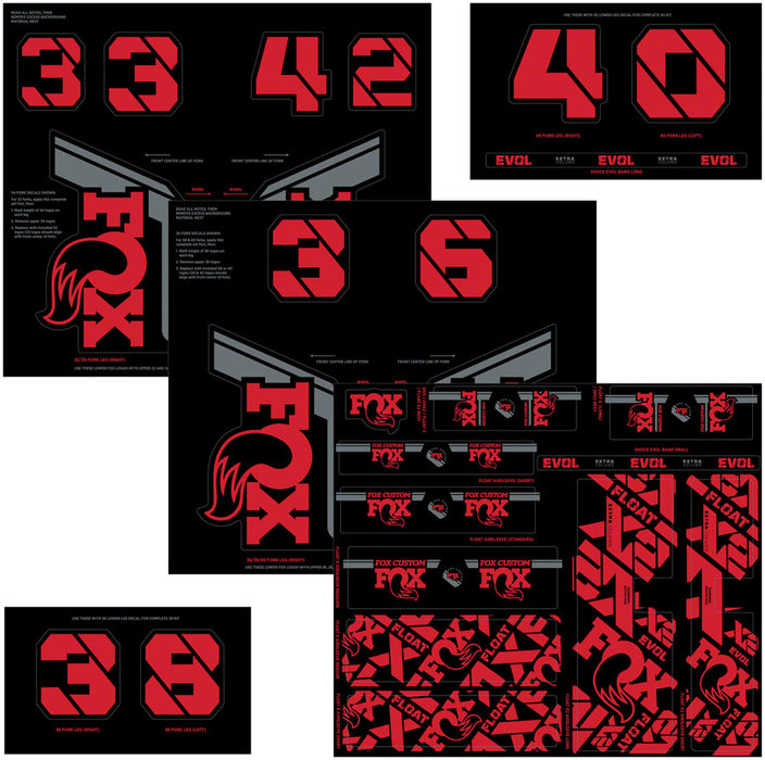 Fox Shox Custom Decal Kit, Red 803-01-739