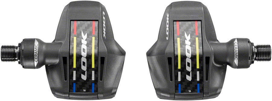 LOOK KEO Blade Carbon Ceramic Ti Pedals - Single Sided Clipless, Titanium, 9/16", Black. 53mm QF, 12Nm