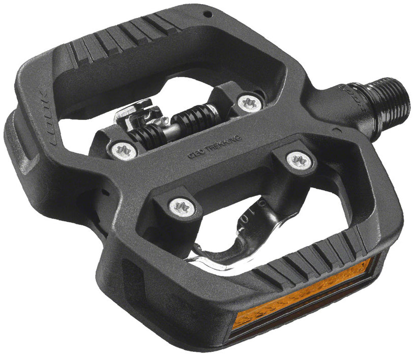 LOOK GEO TREKKING Pedals - Single Side Clipless with Platform, Chromoly, 9/16", Black