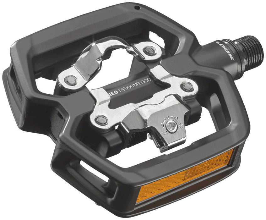 LOOK GEO TREKKING ROC Pedals - Single Side Clipless with Platform, Chromoly, 9/16", Black