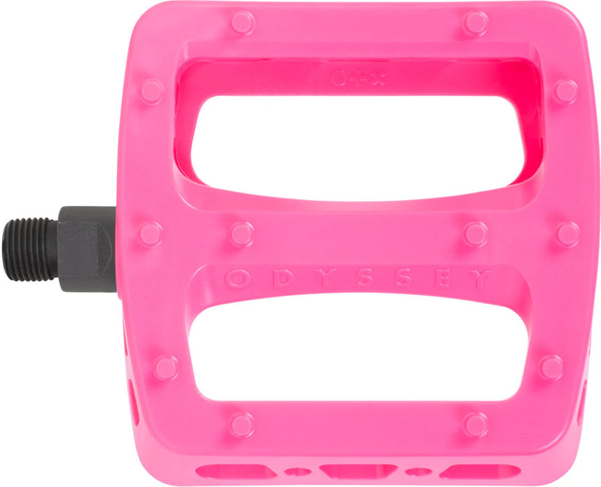 Odyssey Twisted Pro PC Pedals - Platform, Composite/Plastic, 9/16", Hot Pink