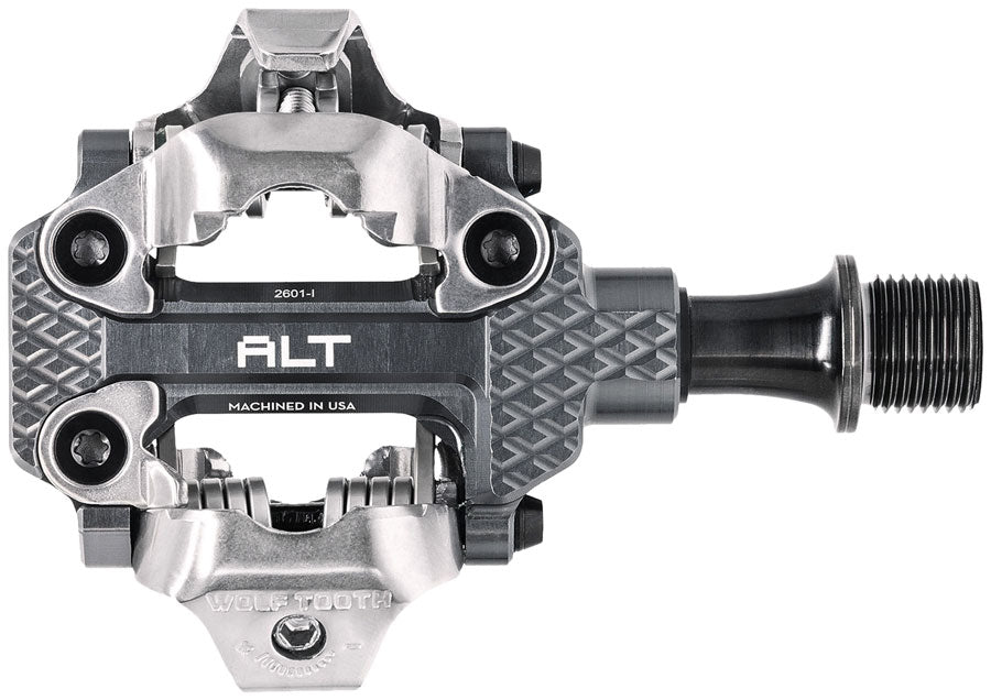 Wolf Tooth MK0 ALT XC Clipless Pedals - Dual Sided Clipless, Alloy, 9/16", Shadow Gray, Pair, Shimano SPD