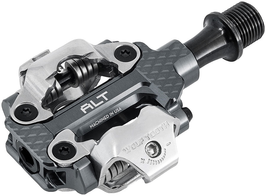 Wolf Tooth MK0 ALT XC Clipless Pedals - Dual Sided Clipless, Alloy, 9/16", Shadow Gray, Pair, Shimano SPD