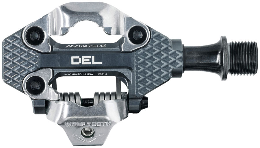 Wolf Tooth MK0 DEL Gravel Race Clipless Pedals - Single Sided Clipless, Alloy, 9/16", Shadow Gray, Pair, Shimano SPD