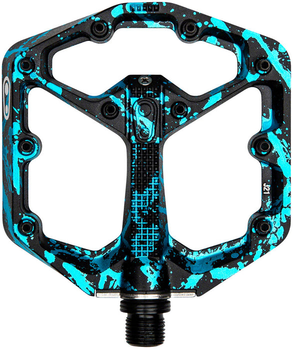Crank Brothers Stamp 7 Pedals - Platform, Aluminum, 9/16", Limited Edition, Splatter Paint Blue, Small