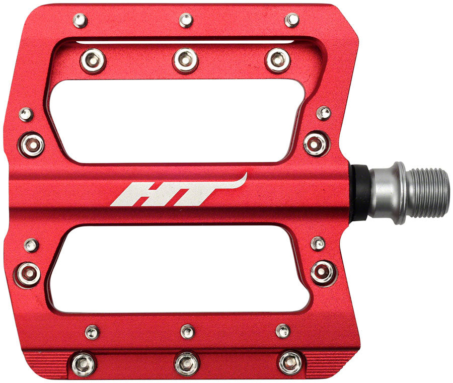 HT Components AN14A Pedals - Platform, Aluminum, 9/16", Red