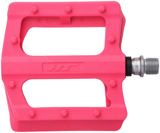 HT Components PA12 Pedals - Platform, Composite, 9/16", Neon Pink