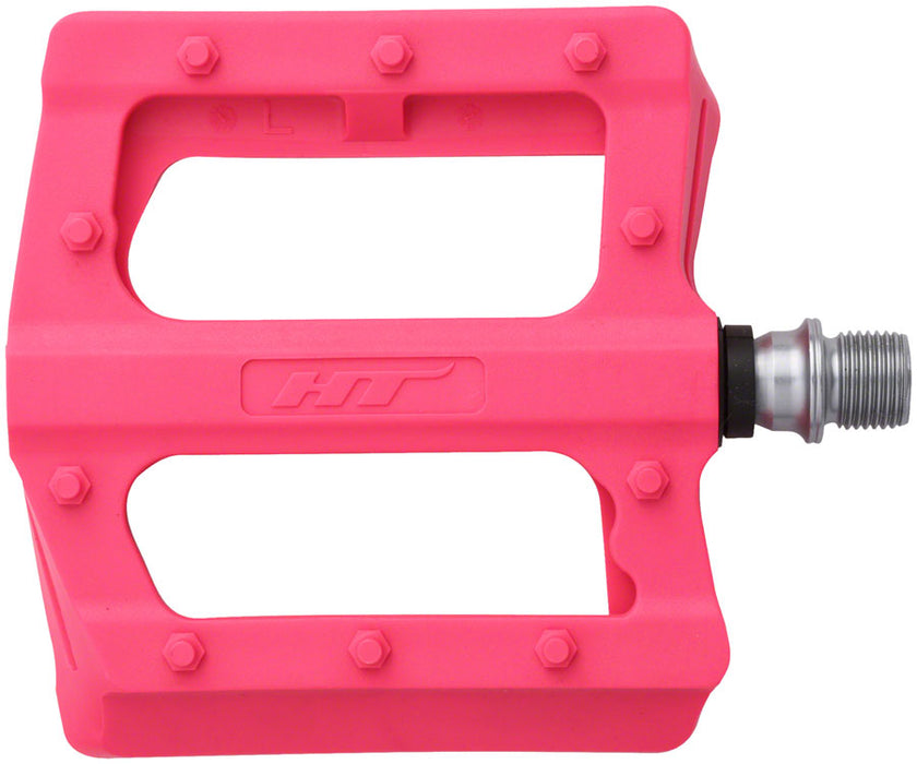 HT Components PA12 Pedals - Platform, Composite, 9/16", Neon Pink