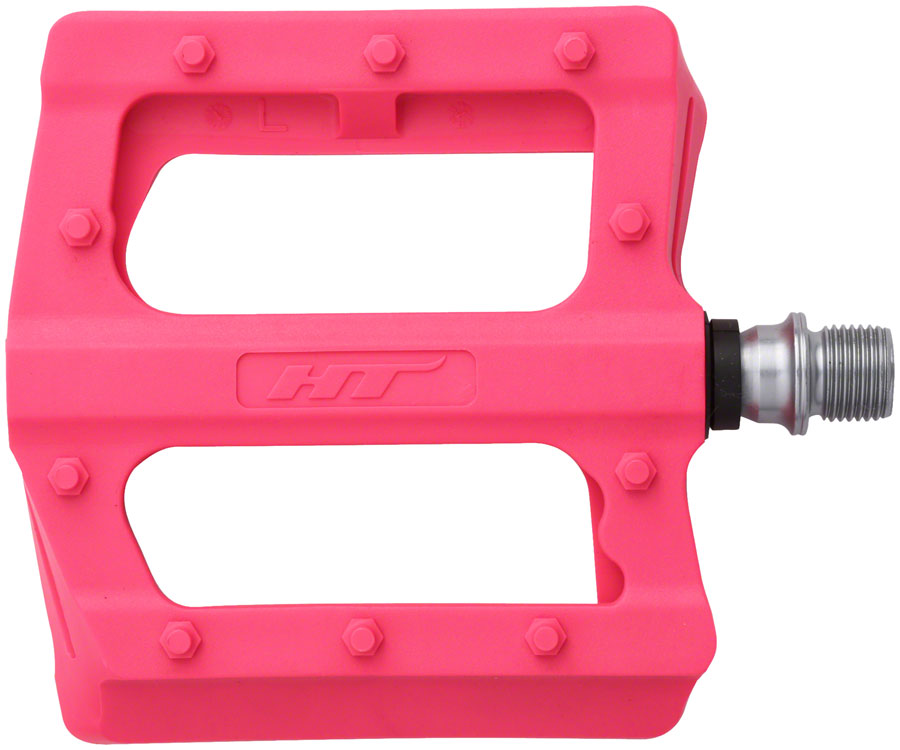 HT Components PA12 Pedals - Platform, Composite, 9/16", Neon Pink