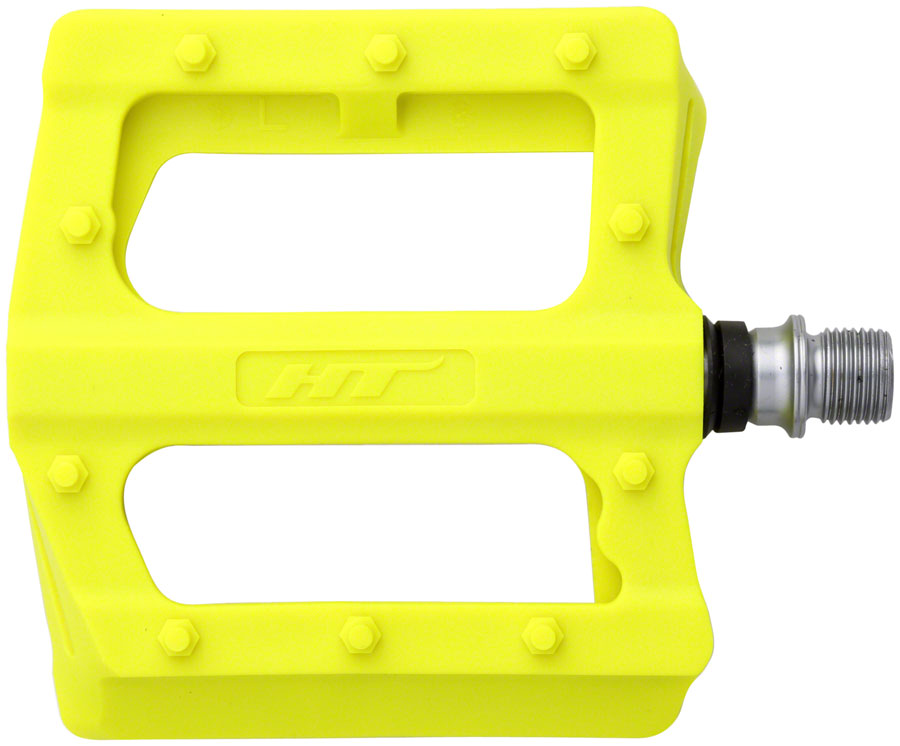 HT Components PA12 Pedals - Platform, Composite, 9/16", Neon Yellow