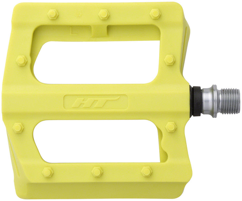 HT Components PA12 Pedals - Platform, Composite, 9/16", Neon Green