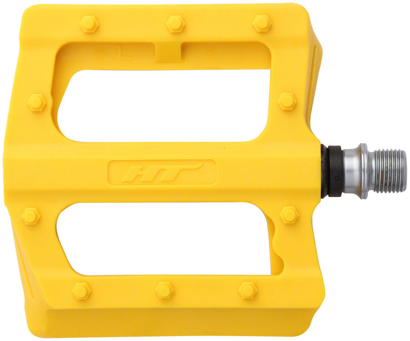 HT Components PA12 Pedals - Platform, Composite, 9/16", Yellow