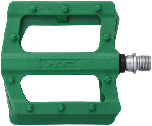 HT Components PA12 Pedals - Platform, Composite, 9/16", Green