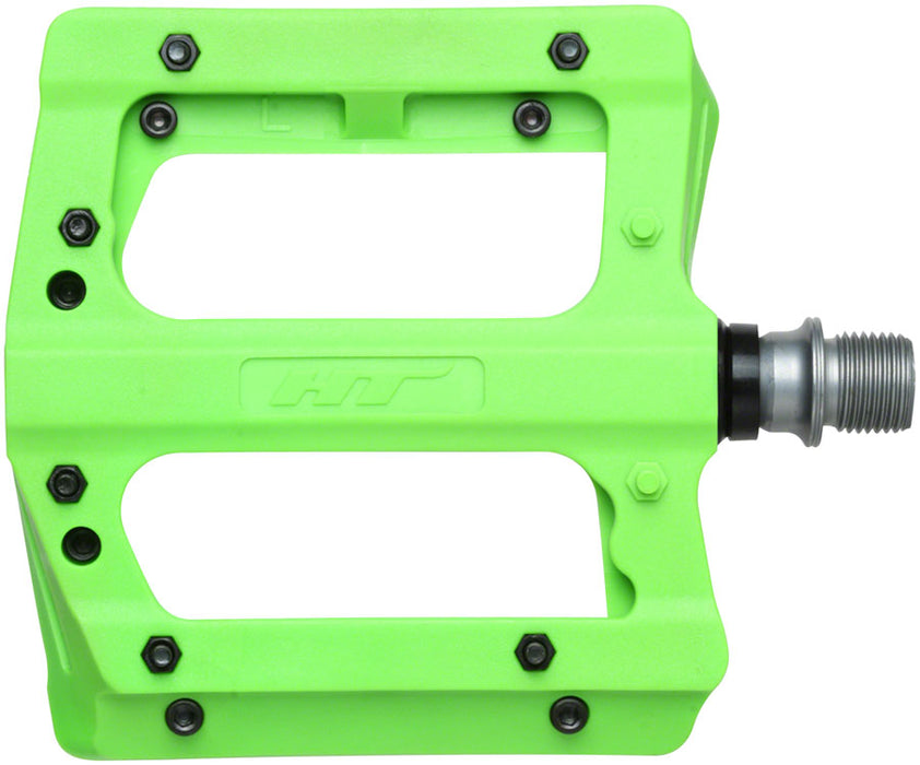 HT Components PA12A Pedals - Platform, Composite, 9/16", Green