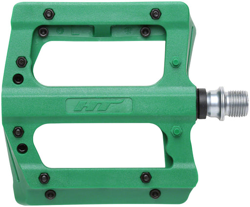 HT Components PA12A Pedals - Platform, Composite, 9/16", Green