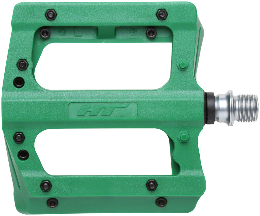 HT Components PA12A Pedals - Platform, Composite, 9/16", Green