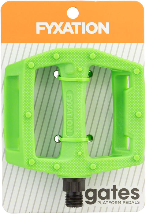 Fyxation Gates nylon platform pedals, green