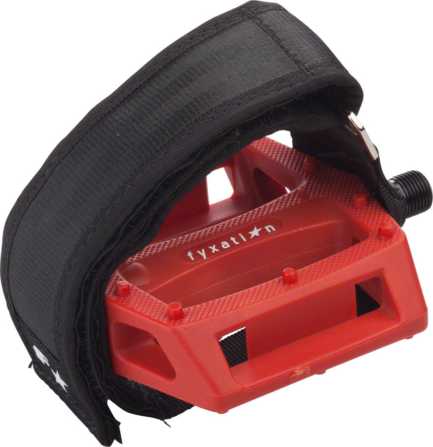 Fyxation Gates Pedal and Strap Kit - Platform, Nylon, 9/16", Red