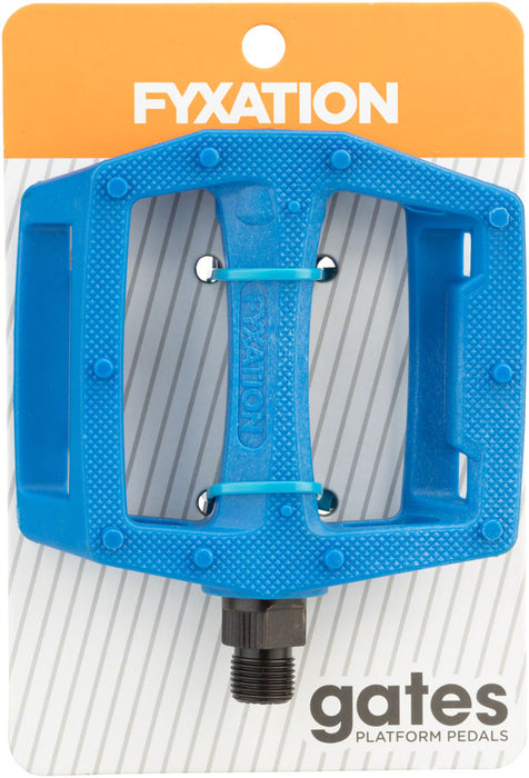 Fyxation Gates nylon platform pedals, blue