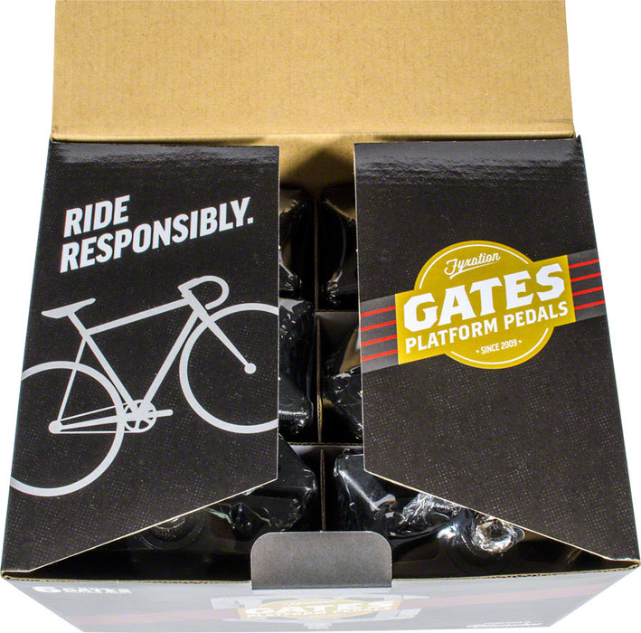 Fyxation Gates Pedals - Platform, Composite/Plastic, 9/16", Black, Bulk 6 Pairs