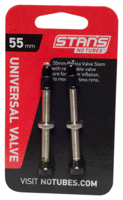 Stan's Brass Tubeless Presta Valves Stem, 55mm Universal - Pair
