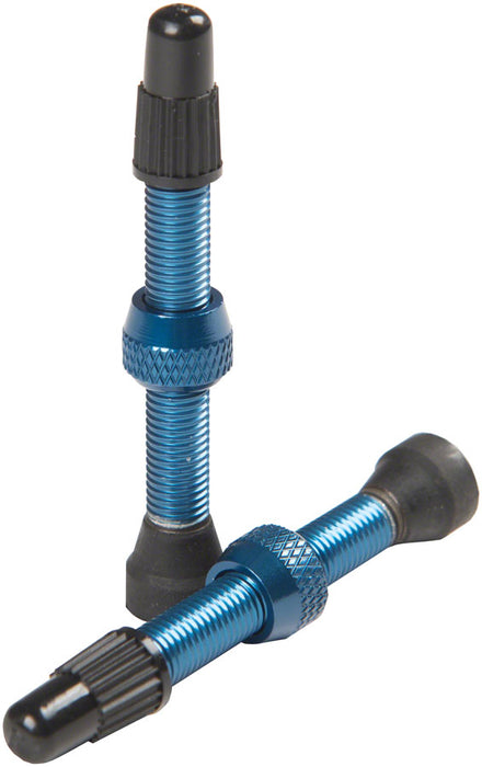 Stan's Alloy Tubeless Presta Valves Stem, 44mm Universal, Pair - Blue