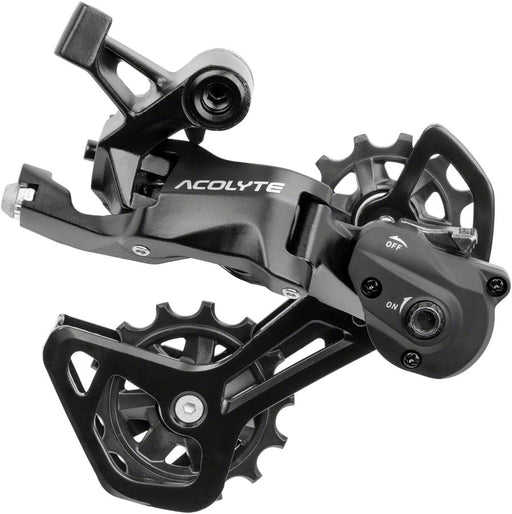 microSHIFT Acolyte RD-M5185M-B SpringLock Rear Derailleur - 8 Speed, Medium Cage, Black, SpringLock Chain Retention