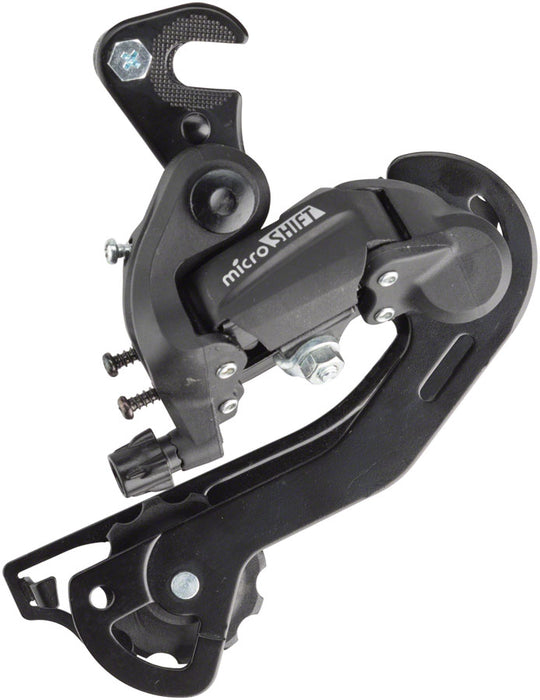 microSHIFT M21 Rear Derailleur - 6/7 Speed, Long Cage, Dropout Claw Hanger, Black