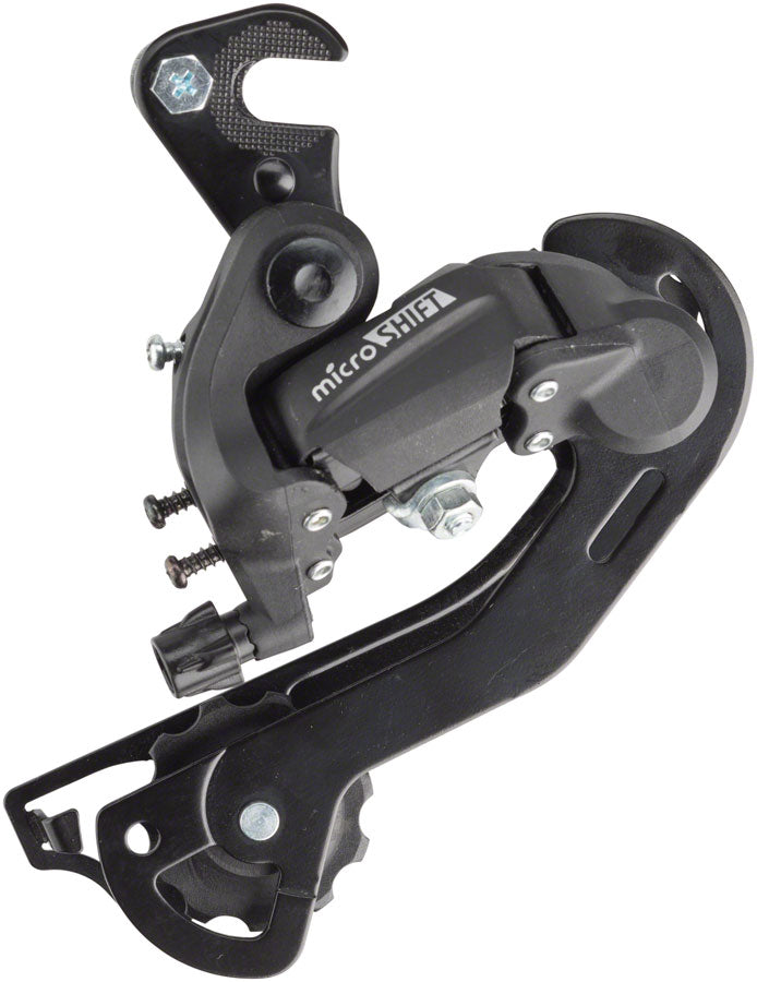 microSHIFT M21 Rear Derailleur - 6/7 Speed, Long Cage, Dropout Claw Hanger, Black