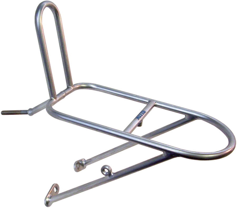 Nitto M12 Front Mount Bicycle Rack: Silver — Send It Bikes