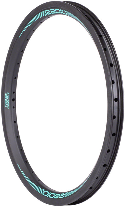 Radio Raceline Solar Carbon Rim - 20", 36h,  Black/Teal, Front