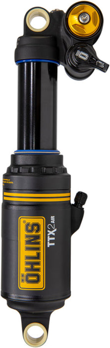 Ohlins TTX2 Air m.2 Rear Shock - Metric, 210mm x 55mm, Twin-Tube Damping Technology, Adjustable Volume Air Spring, Standard, Black