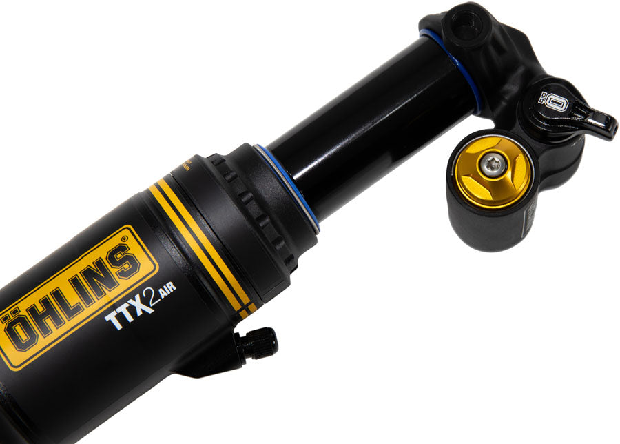 Ohlins TTX2 Air m.2 Rear Shock - Metric, 205mm x 65mm, Twin-Tube Damping Technology, Adjustable Volume Air Spring, Trunnion, Black