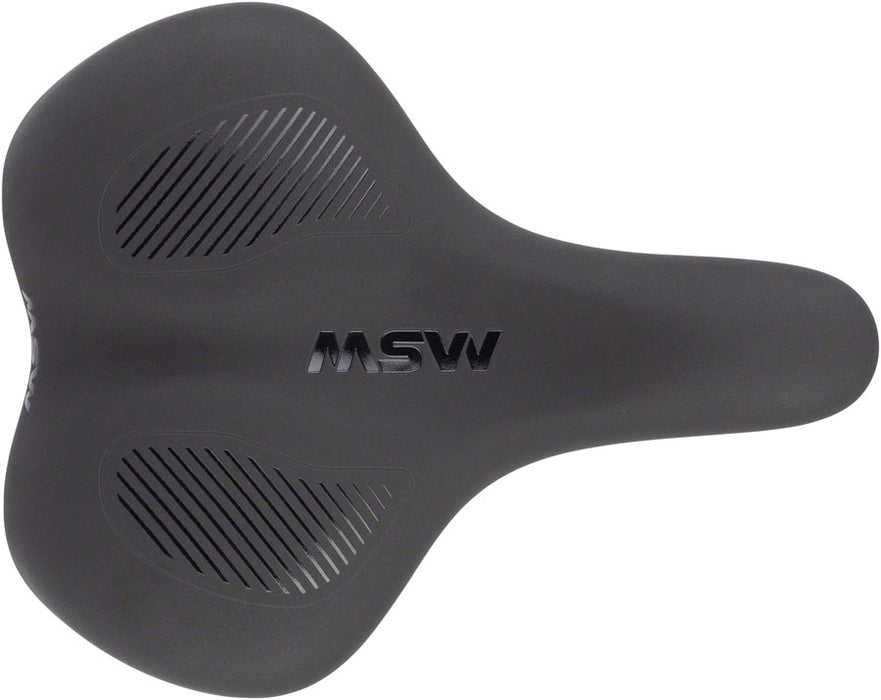 MSW Women's Saddle - Memory Foam, Soft Touch Cover, Steel, Black