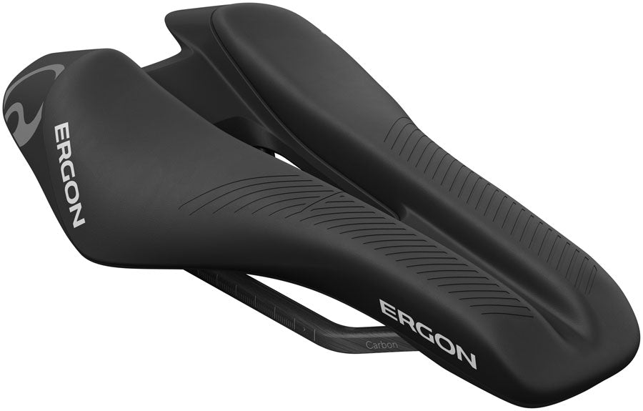Ergon SR Tri Pro Carbon Saddle - Carbon, Black, Men's, Front