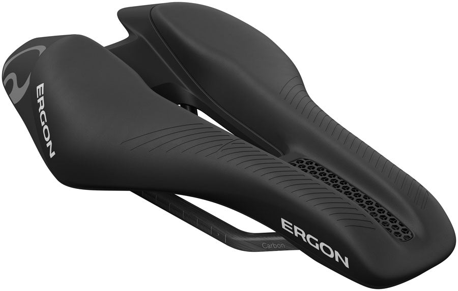 Ergon SR Tri Pro Carbon Saddle - Carbon, Black, Women's, Front