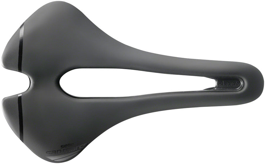 Selle San Marco Aspide Short Open-Fit Saddle - Steel, Black, Men's, Narrow