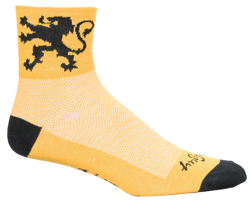SockGuy Classic Lion of Flanders Socks - 3", Yellow, Large/X-Large