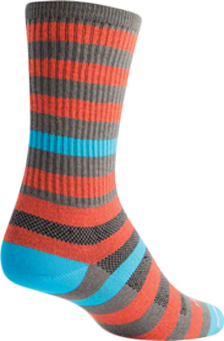 SockGuy Crew Metro Socks - 6", Orange/Gray, Small/Medium