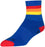 SockGuy Classic Vintage Socks - 4", Blue/Red/Orange/Yellow, Large/X-Large
