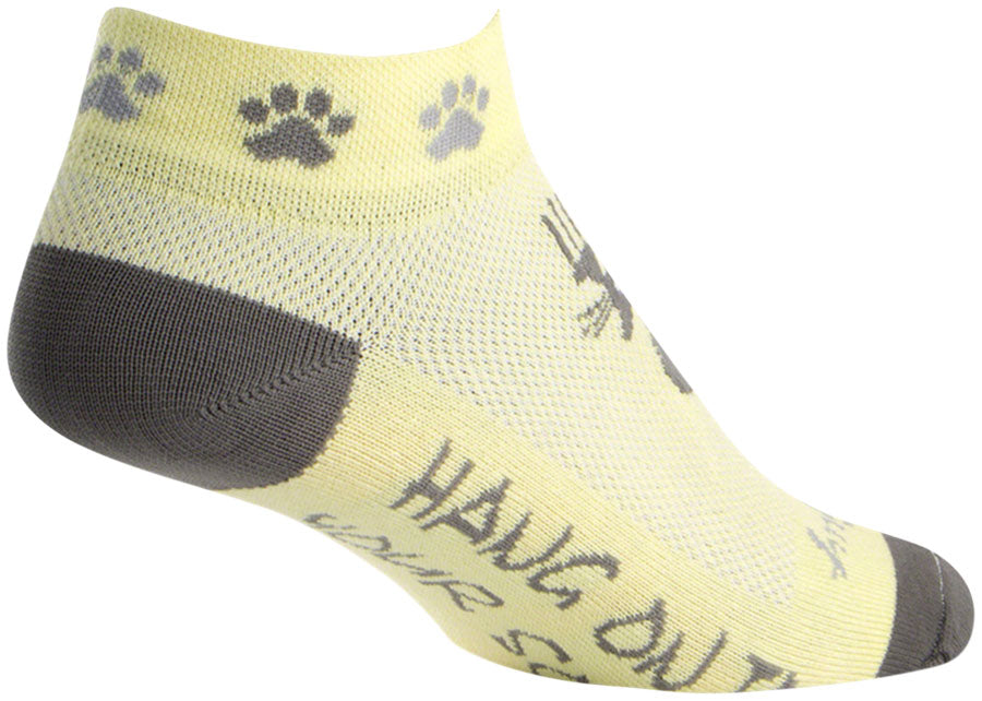 SockGuy Classic Scratch Socks - 1", Yellow/Gray, Women's, Small/Medium