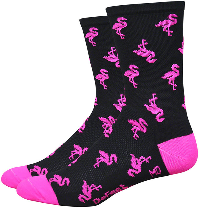 DeFeet Aireator 5" Flock Off (Black w/ Hi-Vis Pink) 9.5-11.5