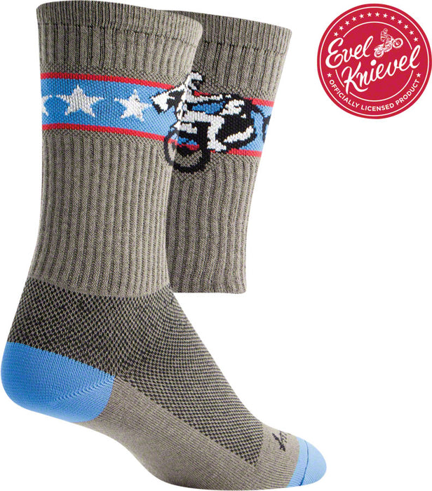 SockGuy Crew Wheelie Socks - 6", Gray, Large/X-Large