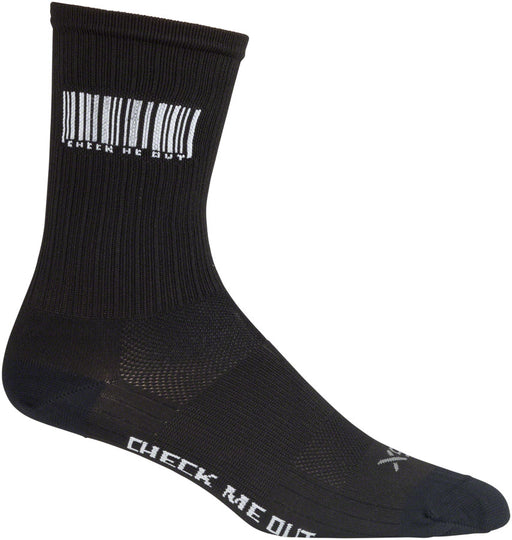 SockGuy SGX Barcode Sock: Black SM/MD