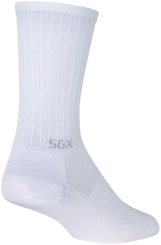 SockGuy SGX White Socks - 6", White, Large/X-Large