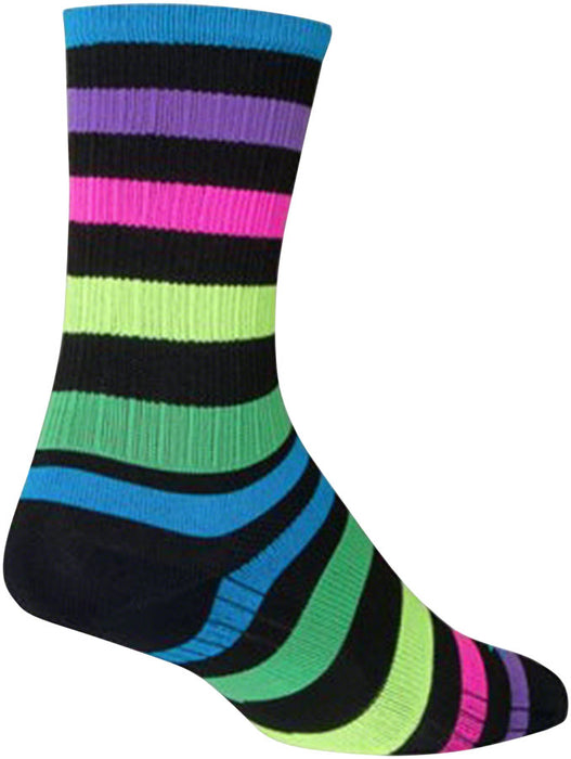 Sockguy Night Bright SGX6 Socks, Black - 5-9