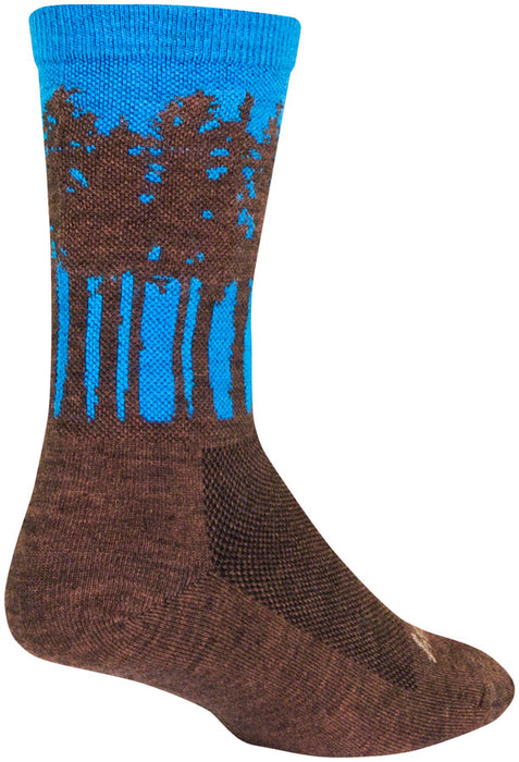 SockGuy Treeline Wool Socks - 6", Brown/Blue, Small/Medium