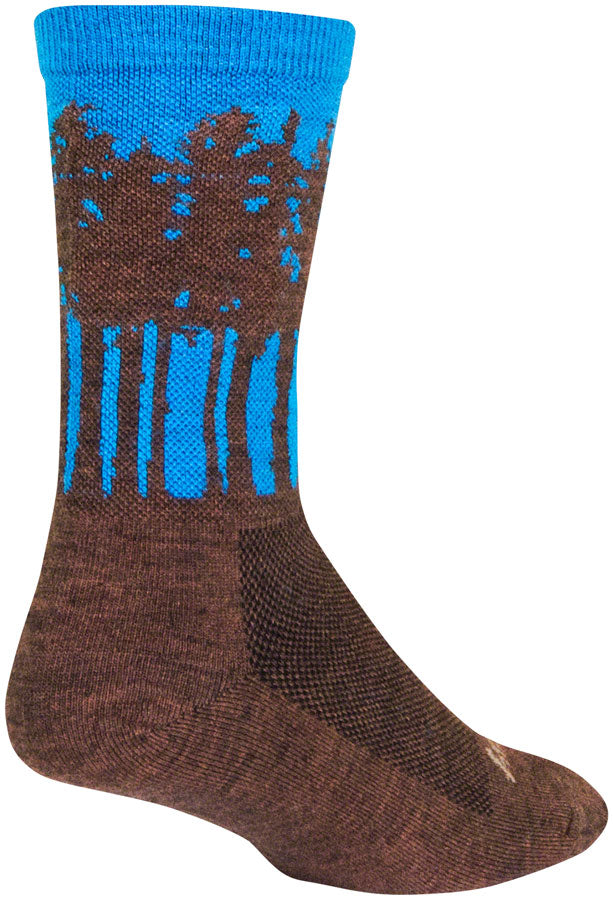SockGuy Treeline Wool Socks - 6", Brown/Blue, Large/X-Large