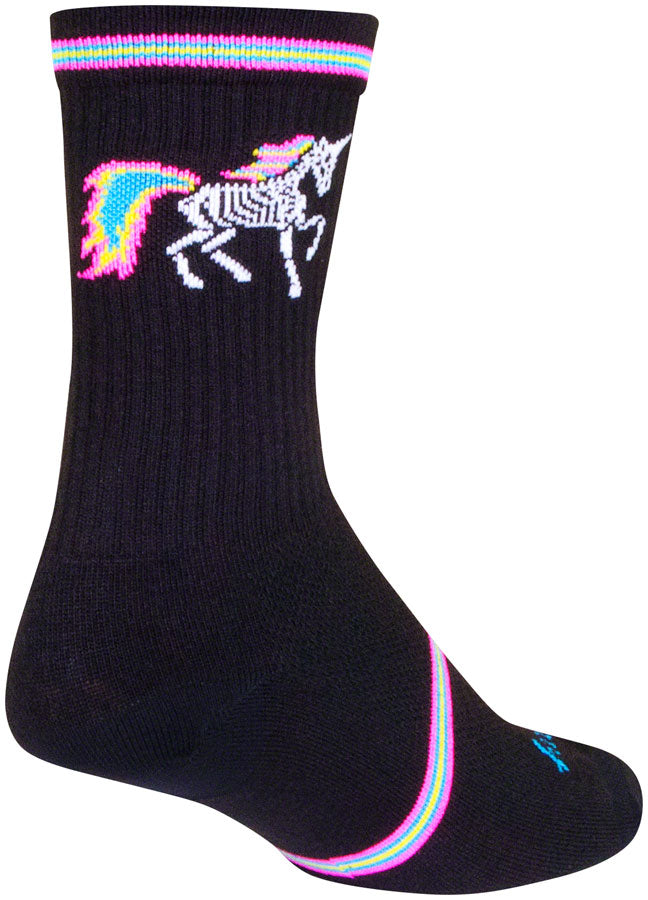 SockGuy Dark Magic Crew Socks - 6", Black/Multi, Small/Medium